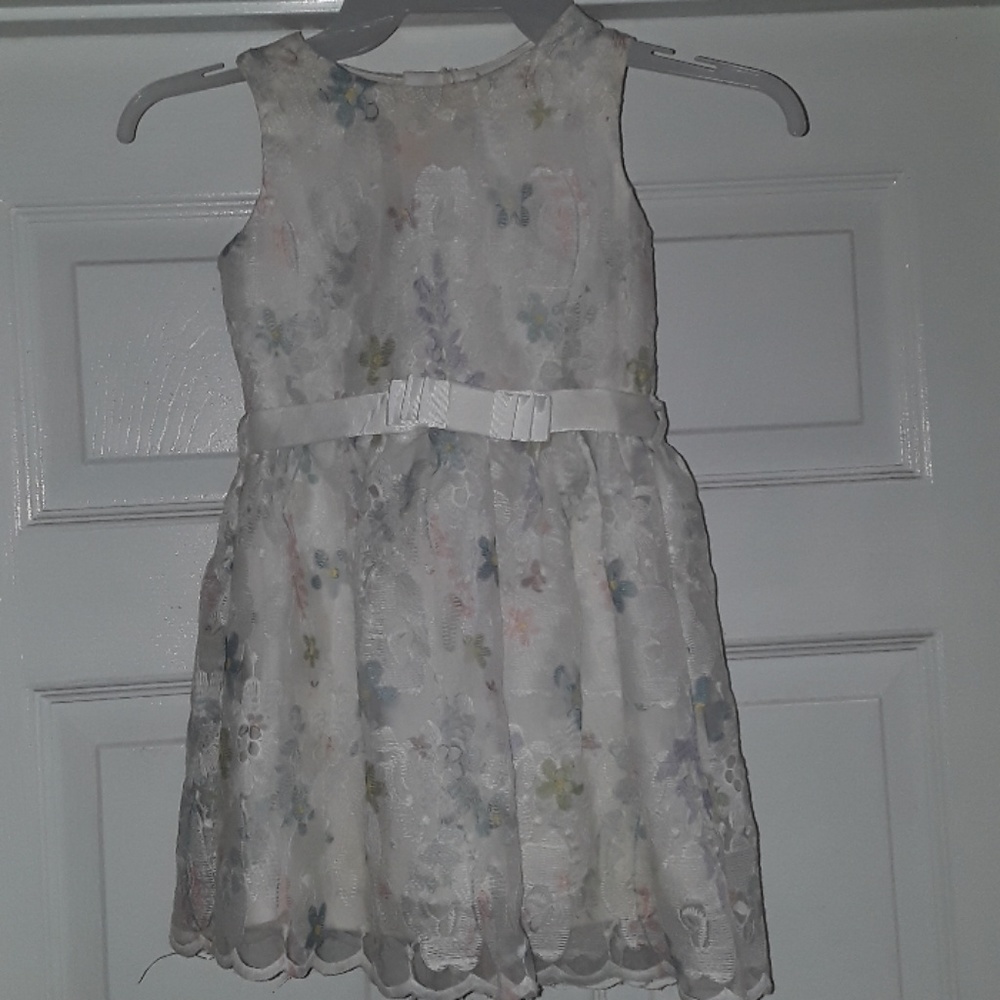 White and Pastel colors Lace Dress